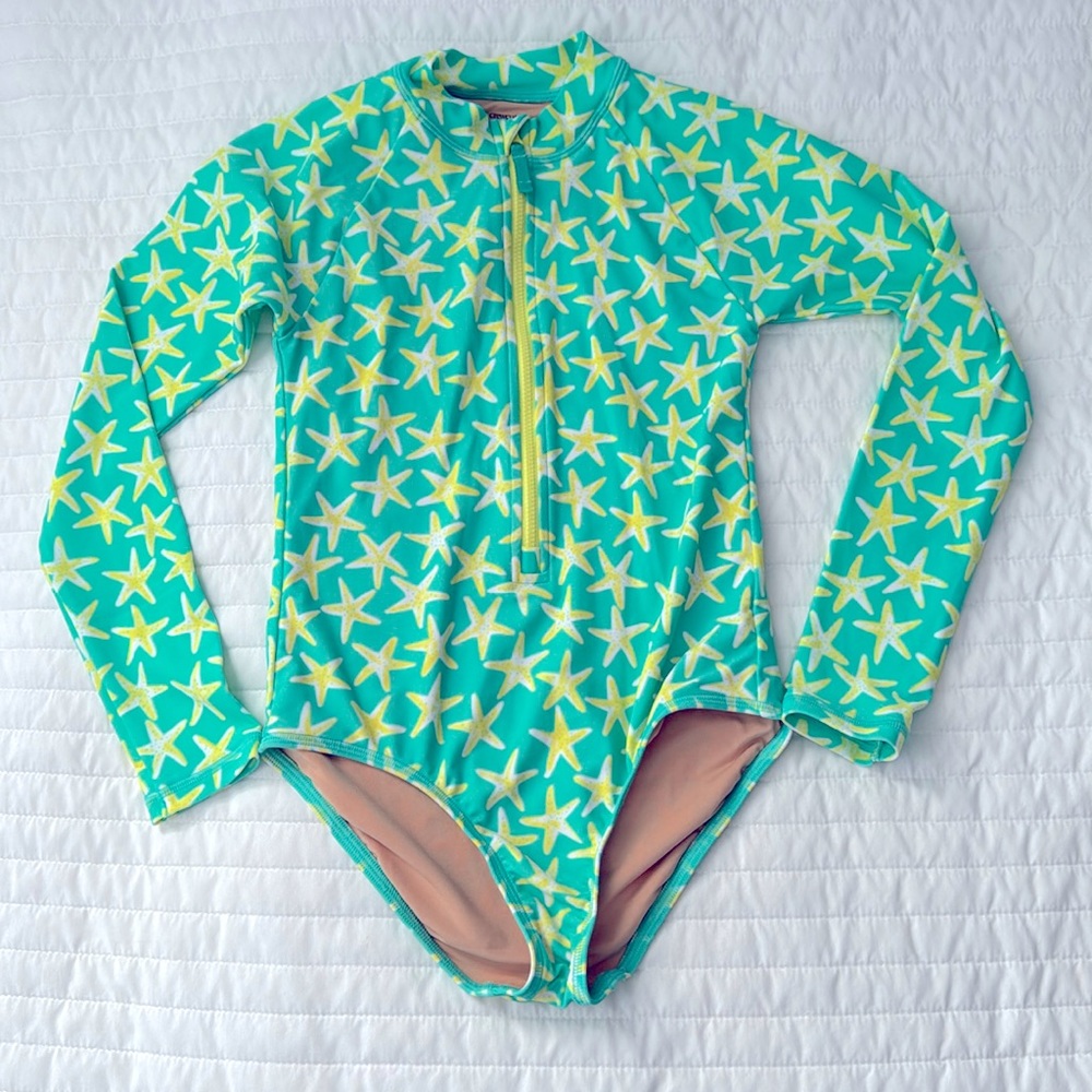 Crewcuts Rashguard Swimsuit in Starfish Pattern